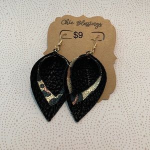 Faux leather earrings